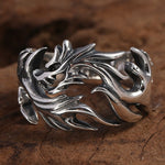 Real Silver Hollow Dragon Ring Sterling Silver Thai Silver Retro Dragon Trendy Ring Jewelry