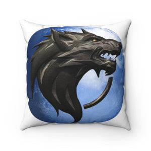 Blue Moon Werewolf Polyester Square Pillow