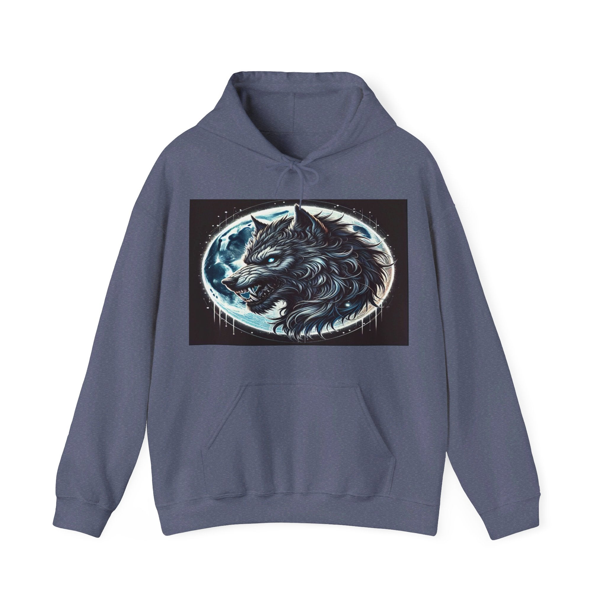 Moonfall Series Fierce Wolf Howling Moon Hoodie Stylish Unique Graphic Hooded Sweatshirt Wolf Adventure Seekers