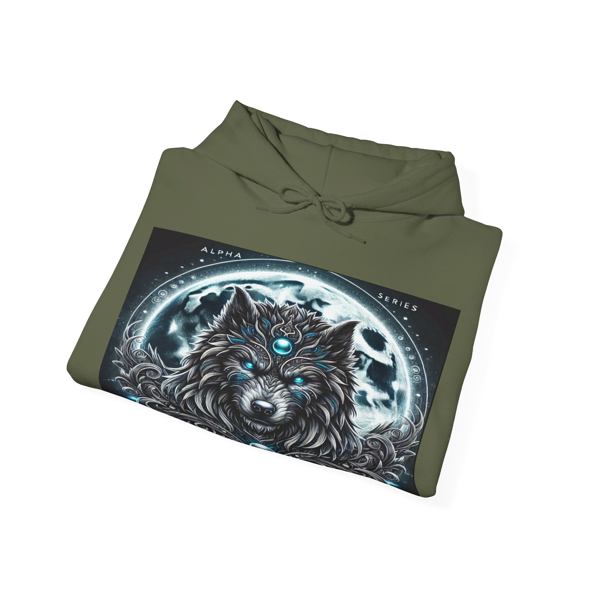 Moonfall Series Alpha Wolf Moon Hoodie Artistic Stylish Unique Graphic Hooded Sweatshirt Wolf Seekers