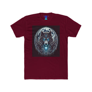 Moonfall Series Blue-Eyed Wolf Moon T-Shirt Unique Graphic Tee Outdoor Enthusiasts