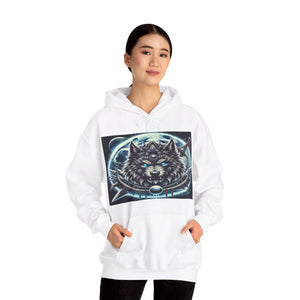 Moonfall Series Mystic Alpha Wolf Moon Hoodie Unique Graphic Hooded Sweatshirt Wolf Enthusiasts