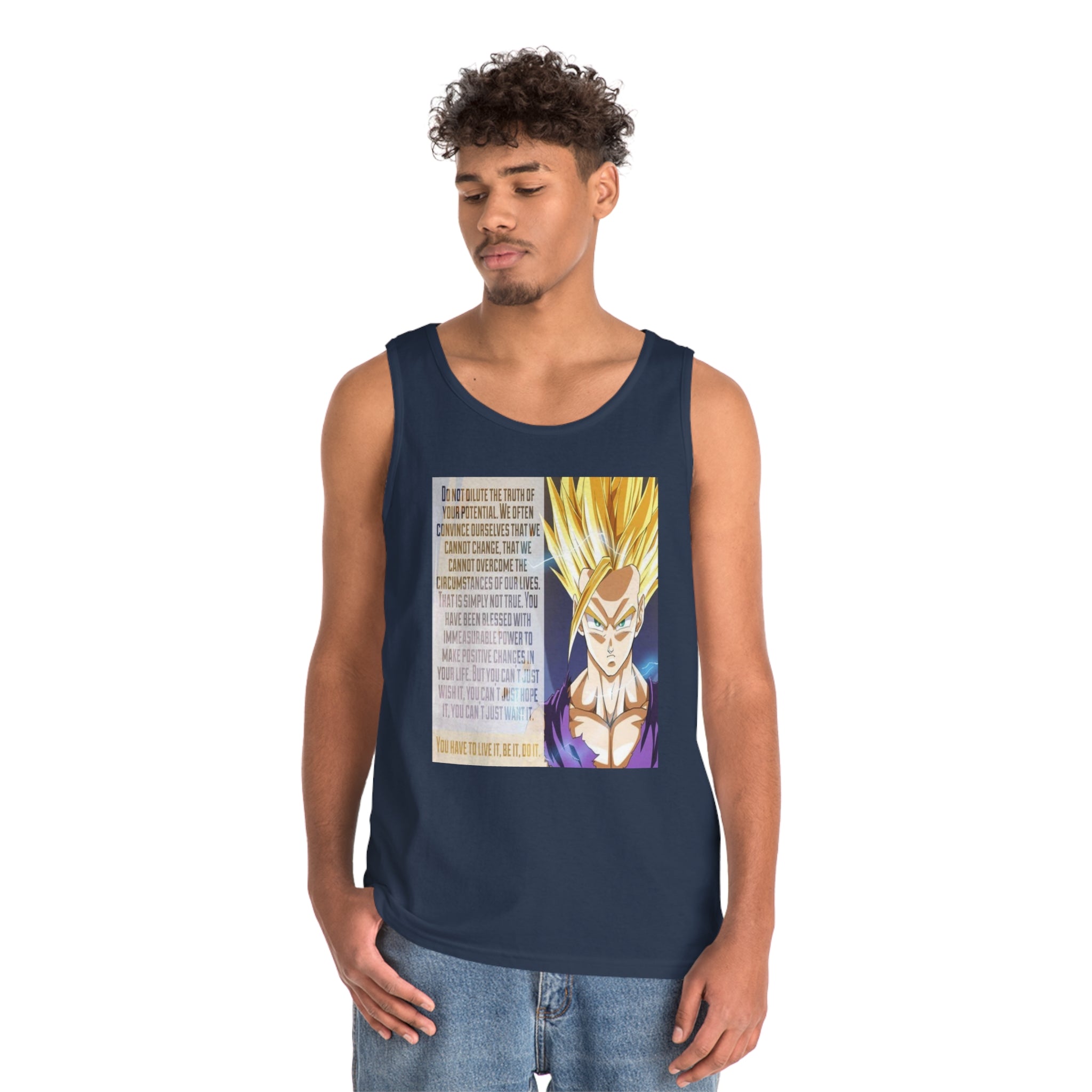 Gohan Workout Quote Tank Top