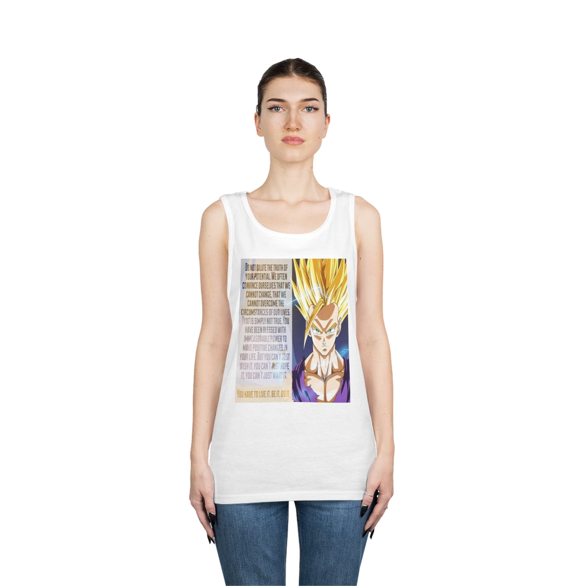 Gohan Workout Quote Tank Top