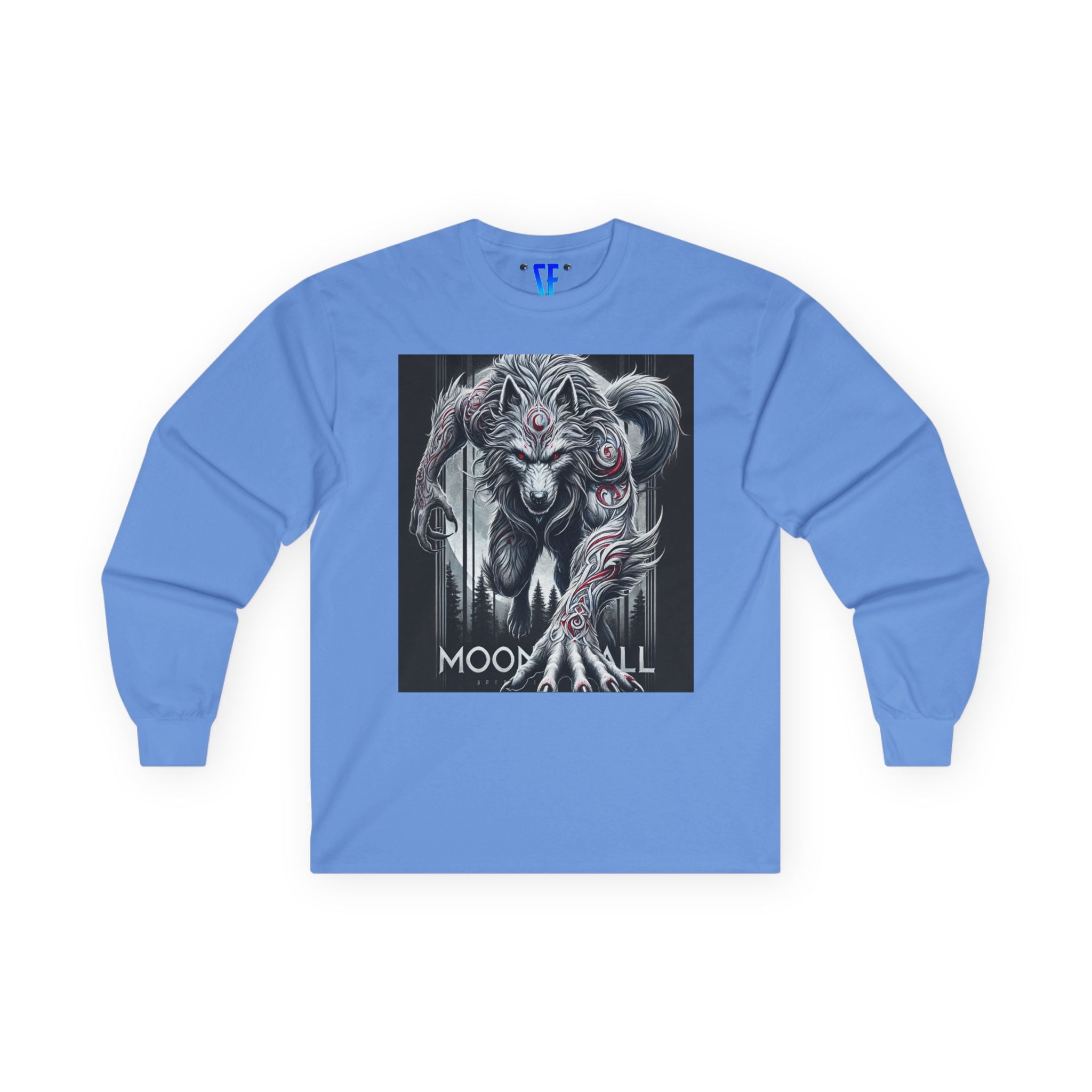 Moonfall Series Silver Werewolf Long Sleeve Tee Mystical Moonlight