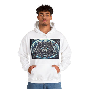 Moonfall Series Mystic Alpha Wolf Moon Hoodie Unique Graphic Hooded Sweatshirt Wolf Enthusiasts