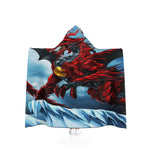 Red Black Dragon Blanket Hooded Blanket