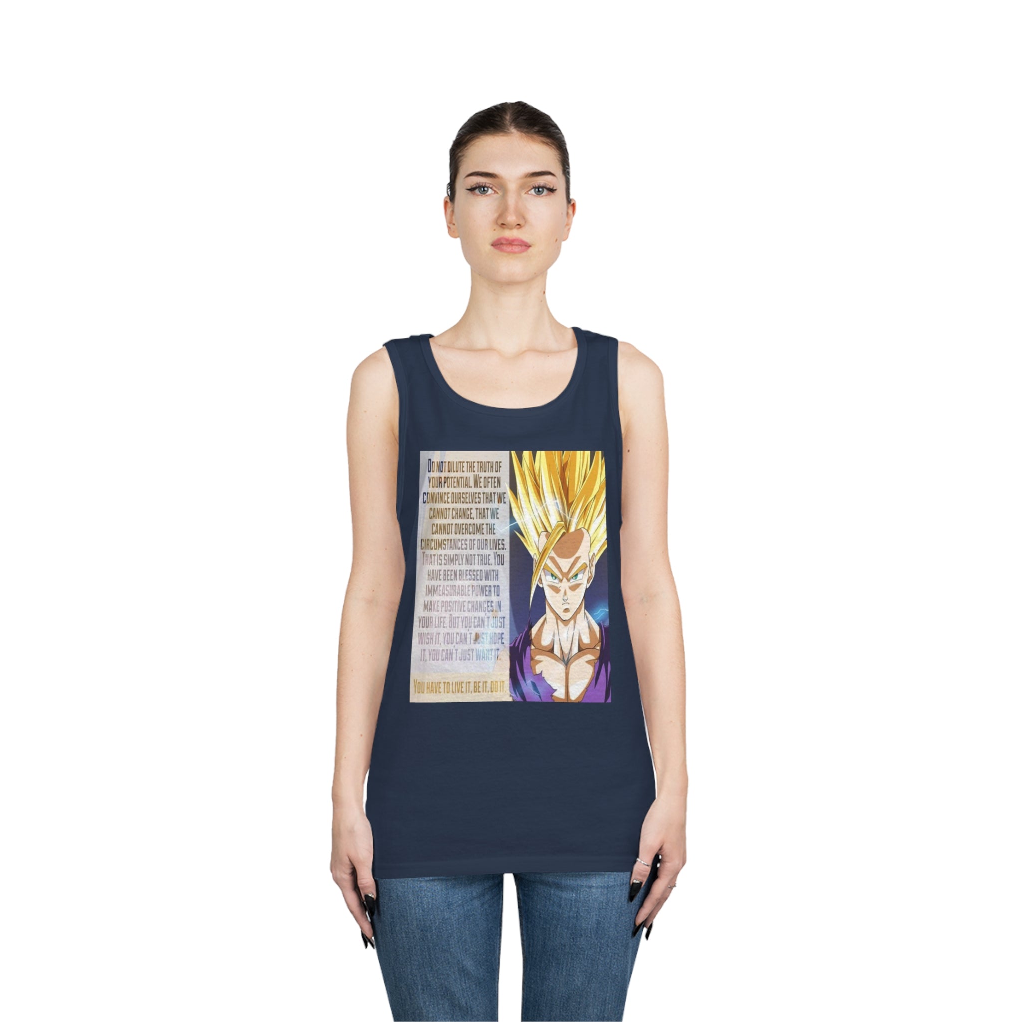 Gohan Workout Quote Tank Top