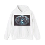 Moonfall Series Blue-Eyed Wolf Moon Hoodie Unique Graphic Hooded Sweatshirt Outdoor Enthusiasts