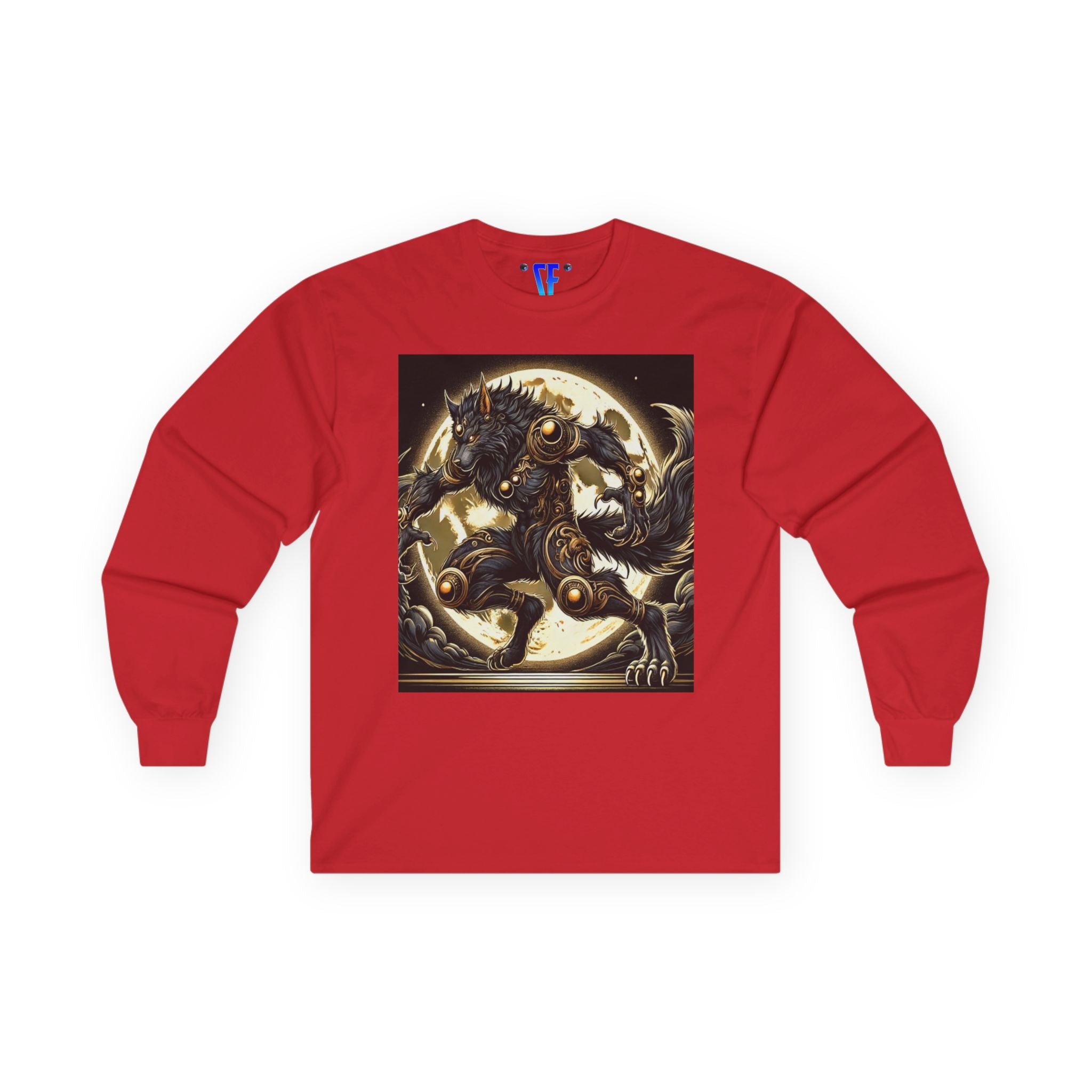 Golden Alpha Werewolf Long Sleeve Tee Moonfall Legacy Design