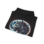 Moonfall Series Fierce Wolf Howling Moon Hoodie Stylish Unique Graphic Hooded Sweatshirt Wolf Adventure Seekers