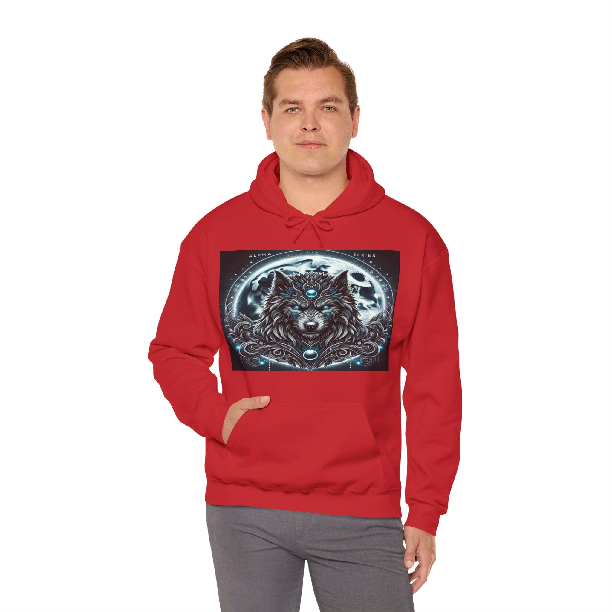 Moonfall Series Alpha Wolf Moon Hoodie Artistic Stylish Unique Graphic Hooded Sweatshirt Wolf Seekers