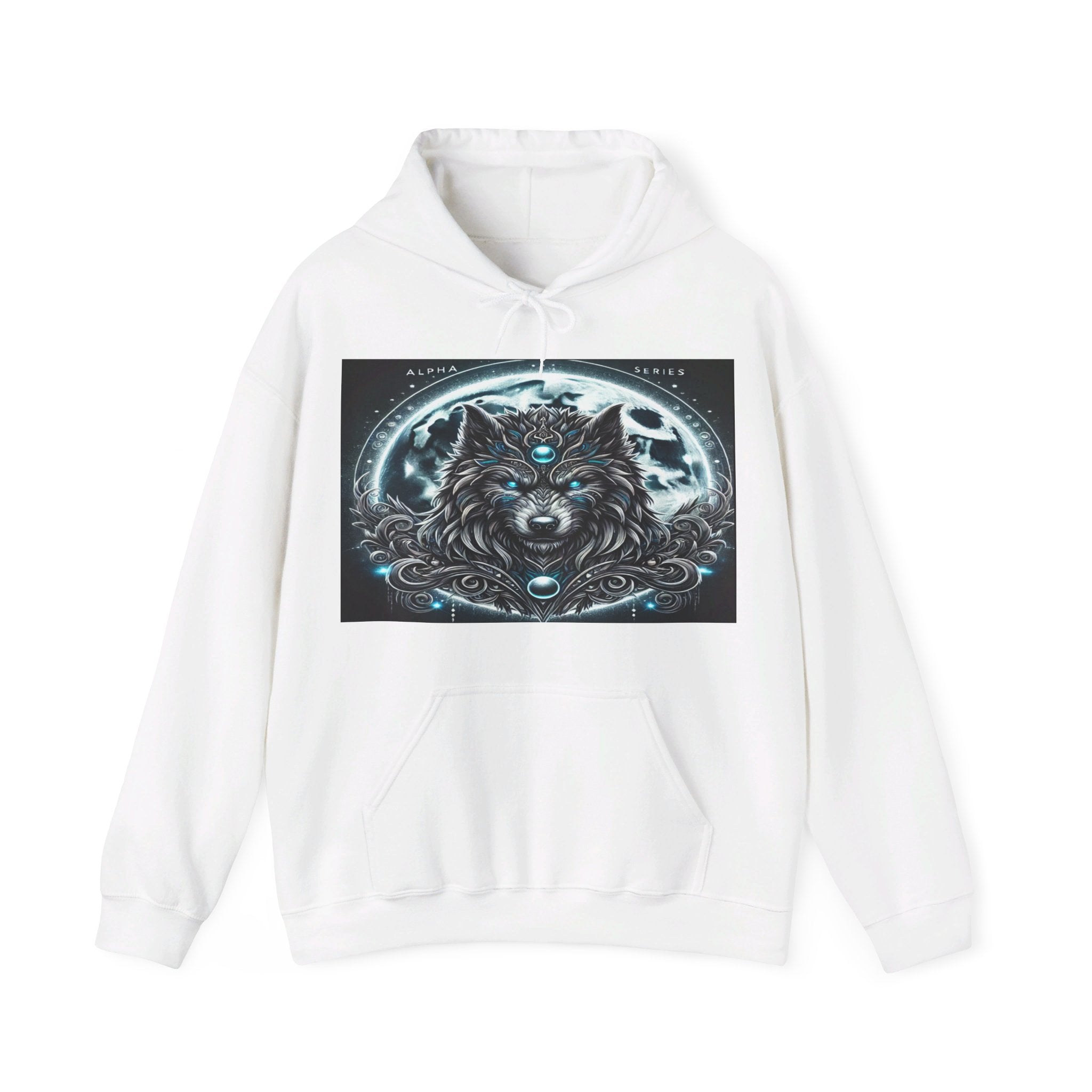 Moonfall Series Alpha Wolf Moon Hoodie Artistic Stylish Unique Graphic Hooded Sweatshirt Wolf Seekers