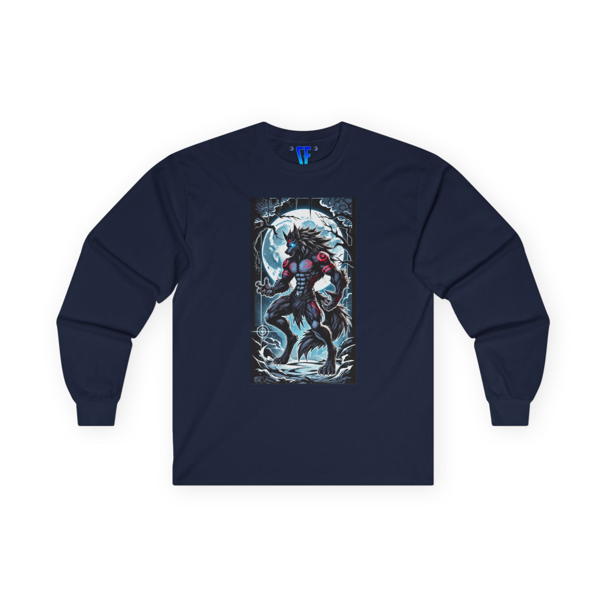 Moonfall Series Shadow WereWolf Long Sleeve Tee Lunar Warrior Design