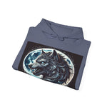 Moonfall Series Fierce Wolf Howling Moon Hoodie Stylish Unique Graphic Hooded Sweatshirt Wolf Adventure Seekers