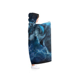 Lighting Dragon Blue Wolf Hooded Blanket