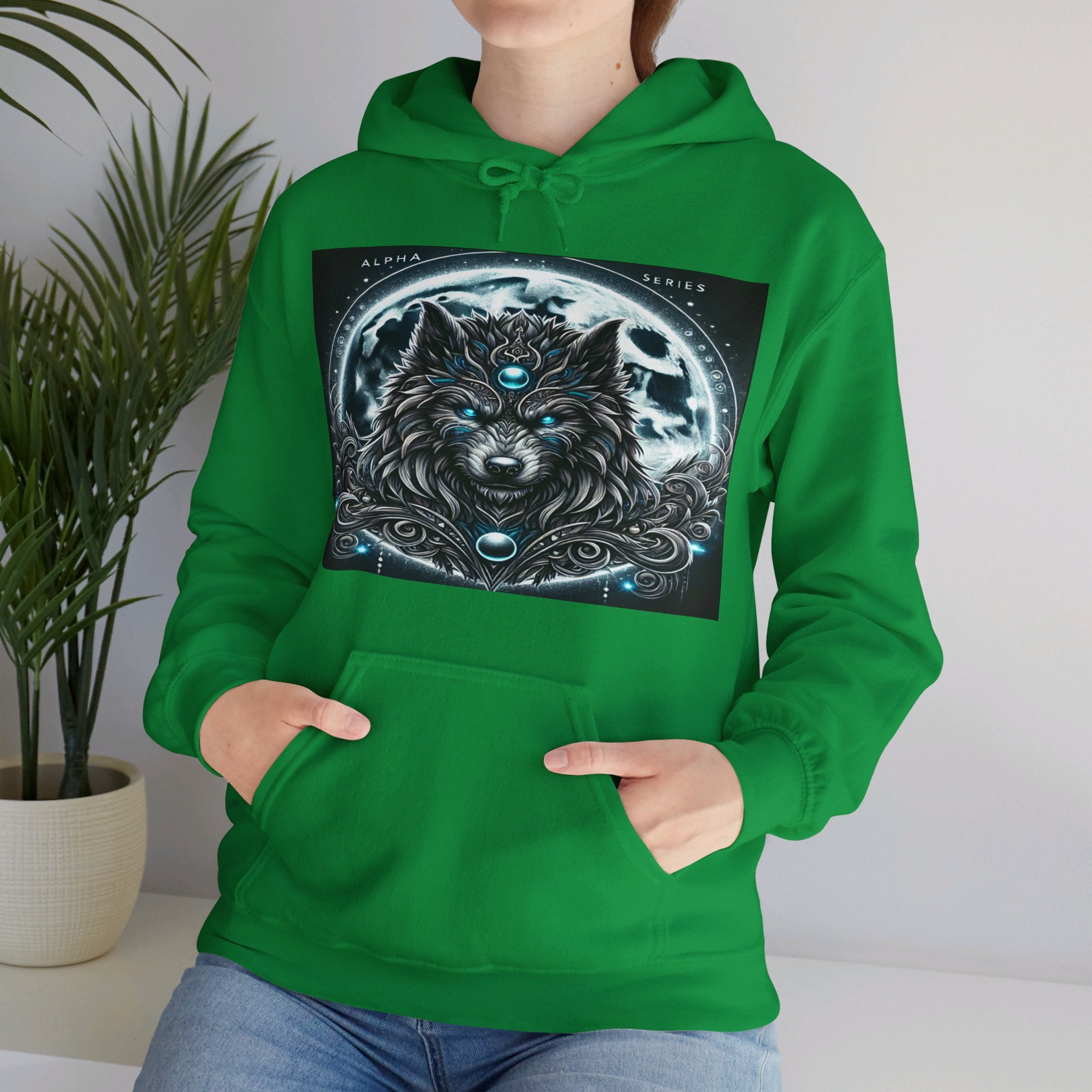 Moonfall Series Alpha Wolf Moon Hoodie Artistic Stylish Unique Graphic Hooded Sweatshirt Wolf Seekers