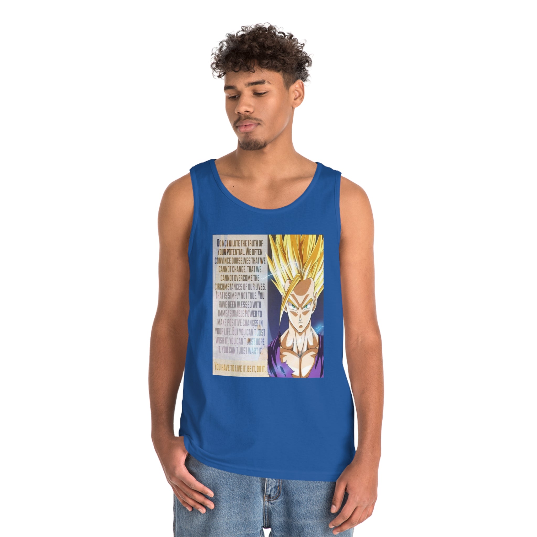 Gohan Workout Quote Tank Top