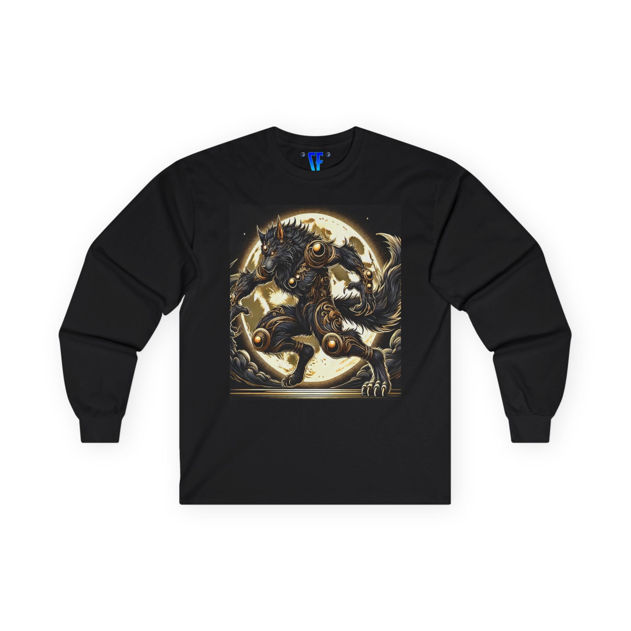 Golden Alpha Werewolf Long Sleeve Tee Moonfall Legacy Design