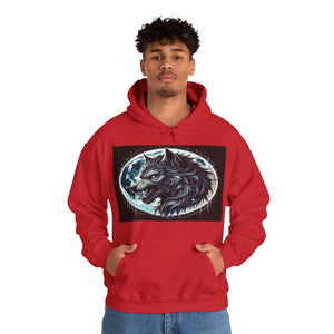 Moonfall Series Fierce Wolf Howling Moon Hoodie Stylish Unique Graphic Hooded Sweatshirt Wolf Adventure Seekers