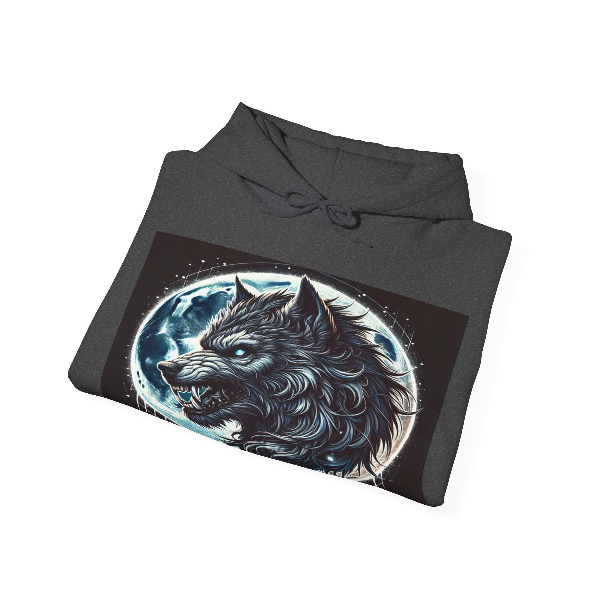 Moonfall Series Fierce Wolf Howling Moon Hoodie Stylish Unique Graphic Hooded Sweatshirt Wolf Adventure Seekers