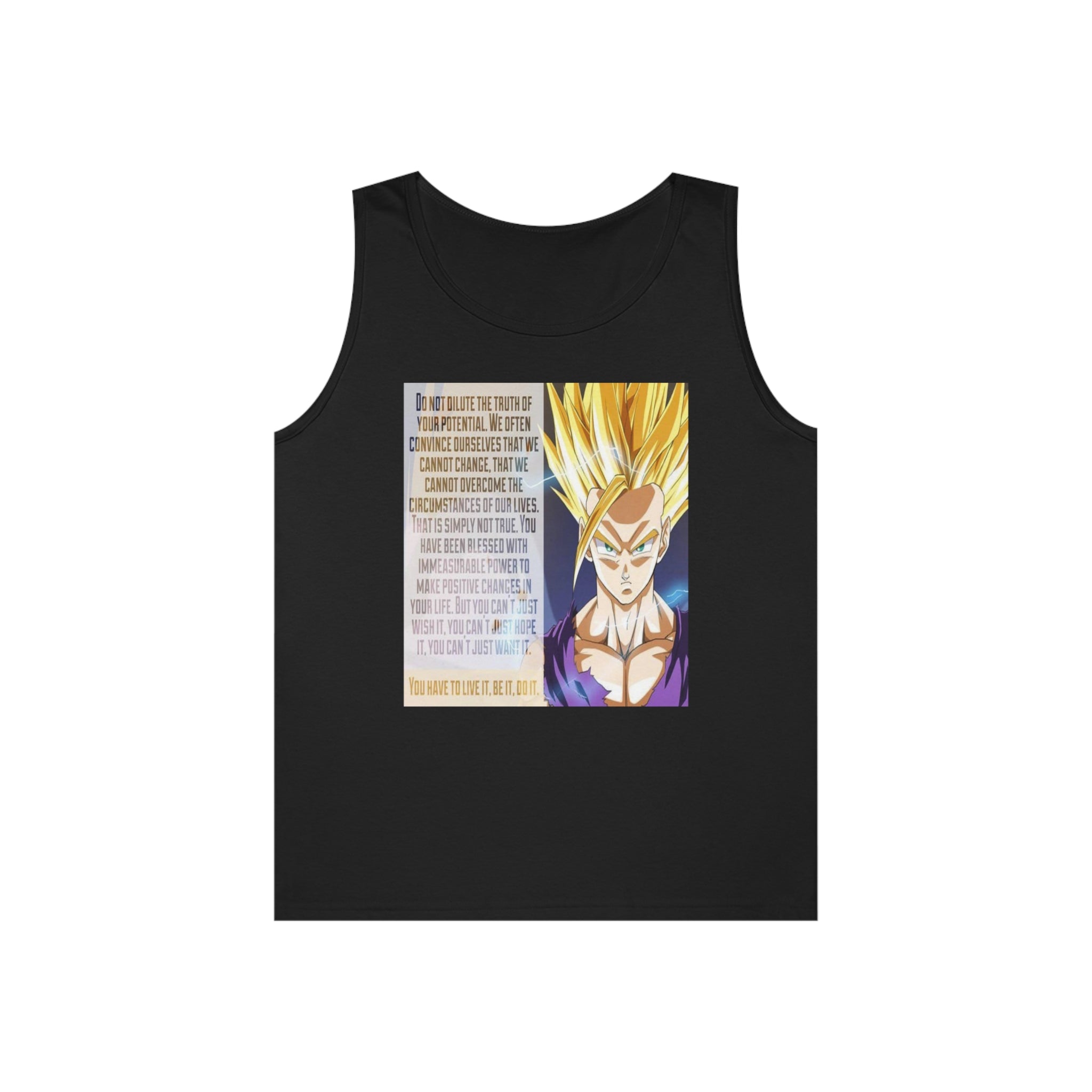 Gohan Workout Quote Tank Top