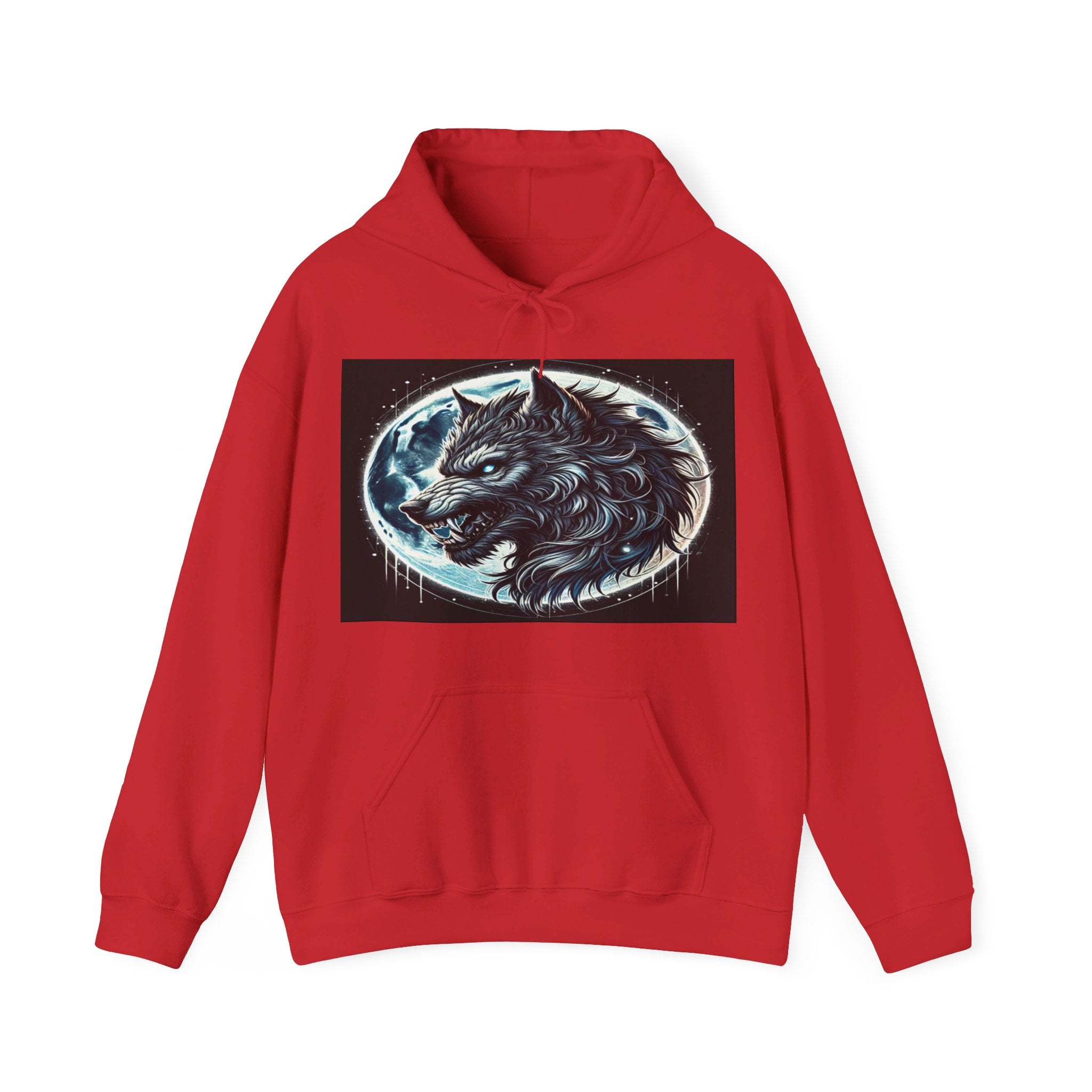 Moonfall Series Fierce Wolf Howling Moon Hoodie Stylish Unique Graphic Hooded Sweatshirt Wolf Adventure Seekers