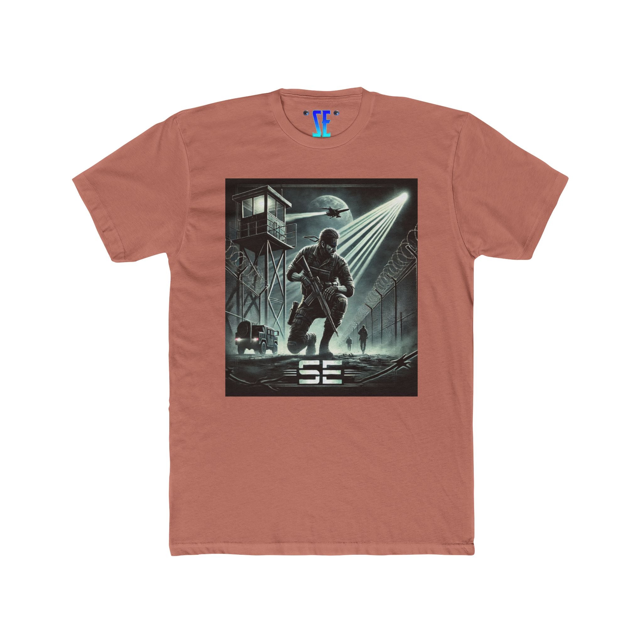 MGS Special Forces-Inspired SE Military Action Graphic Confident T-Shirt Design