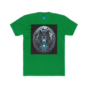 Moonfall Series Blue-Eyed Wolf Moon T-Shirt Unique Graphic Tee Outdoor Enthusiasts