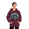 Moonfall Series Celestial Wolf Moon Hoodie Stylish Artistic Unique Graphic Hooded Sweatshirt Wolf Adventure Seekers