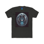 Moonfall Series Blue-Eyed Wolf Moon T-Shirt Unique Graphic Tee Outdoor Enthusiasts