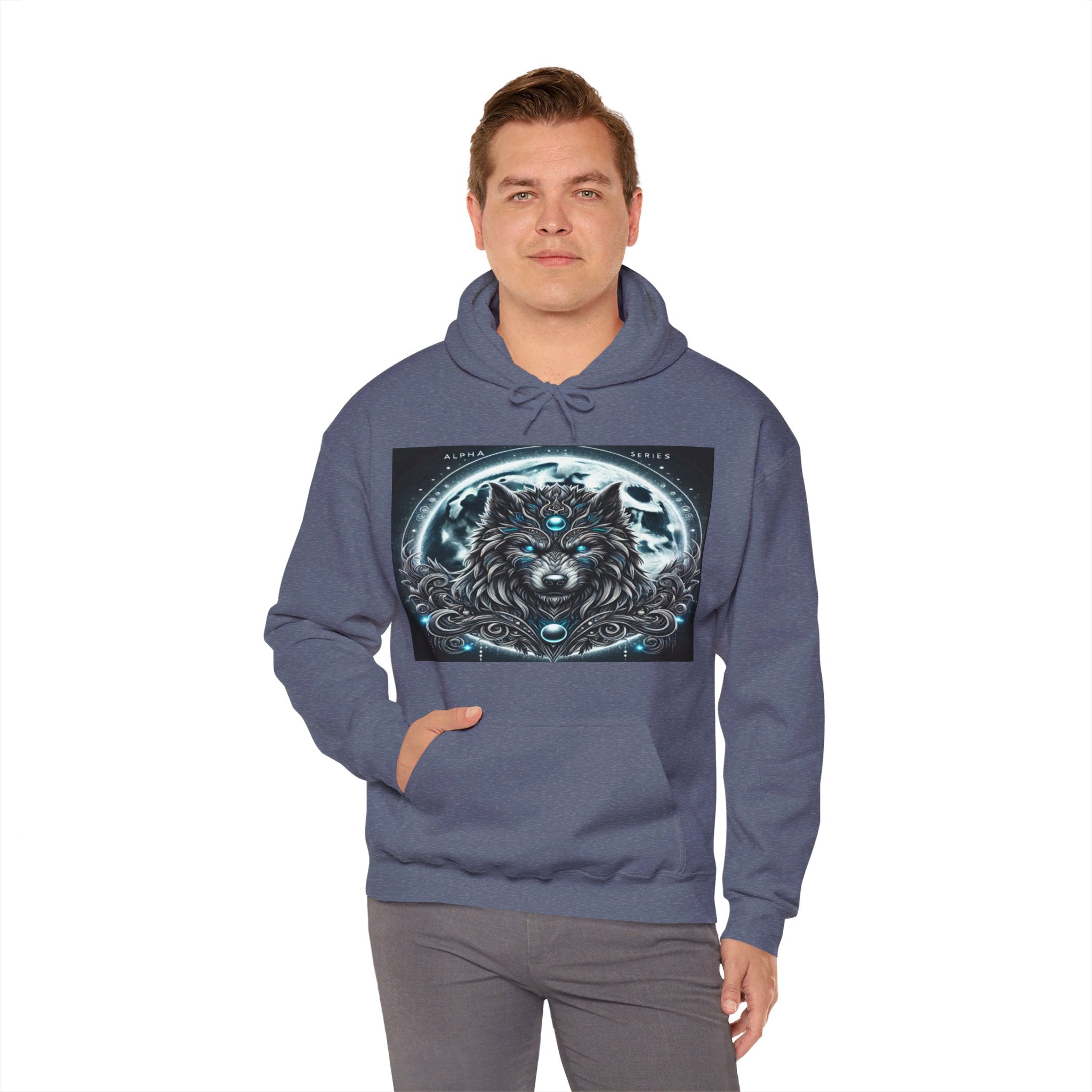 Moonfall Series Alpha Wolf Moon Hoodie Artistic Stylish Unique Graphic Hooded Sweatshirt Wolf Seekers