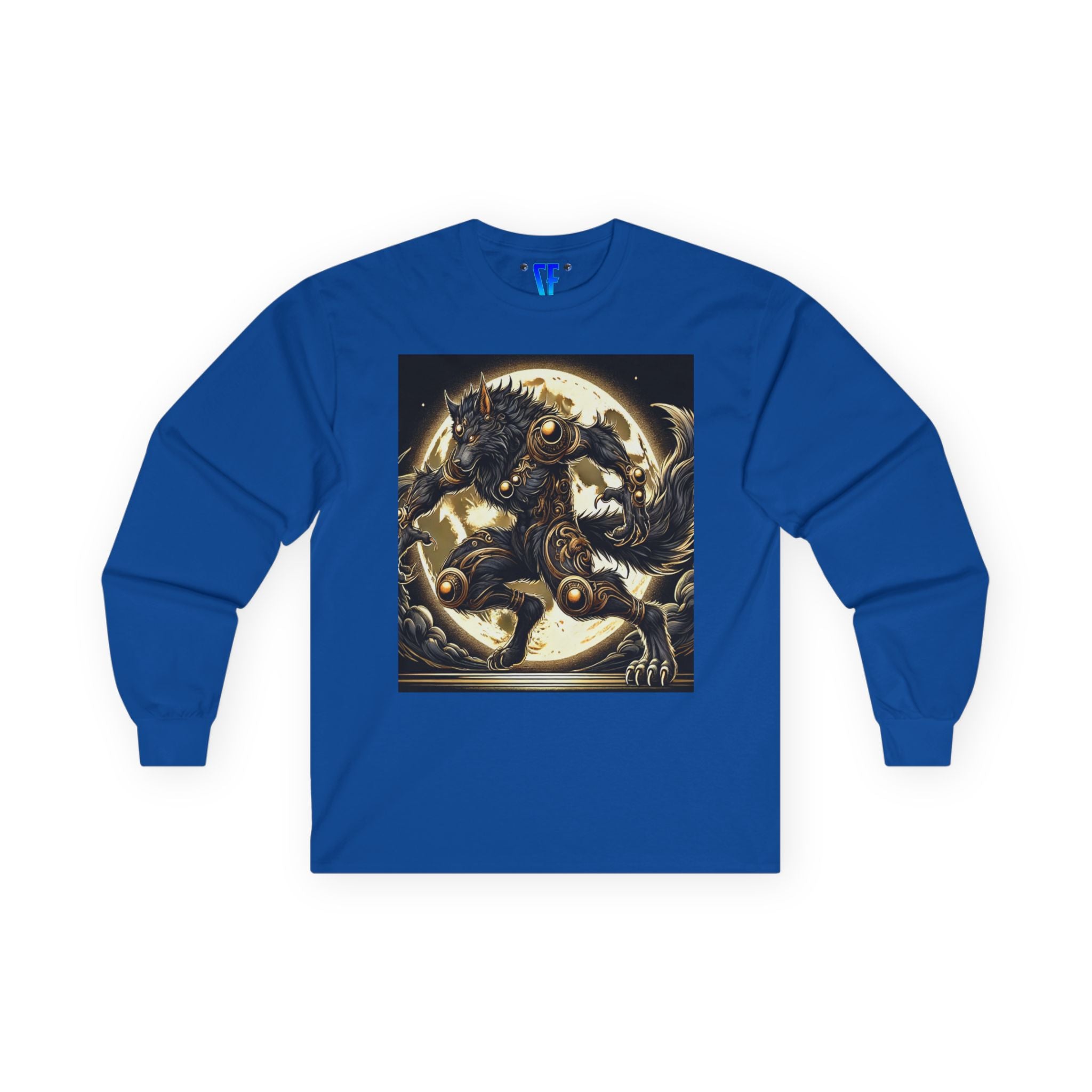 Golden Alpha Werewolf Long Sleeve Tee Moonfall Legacy Design