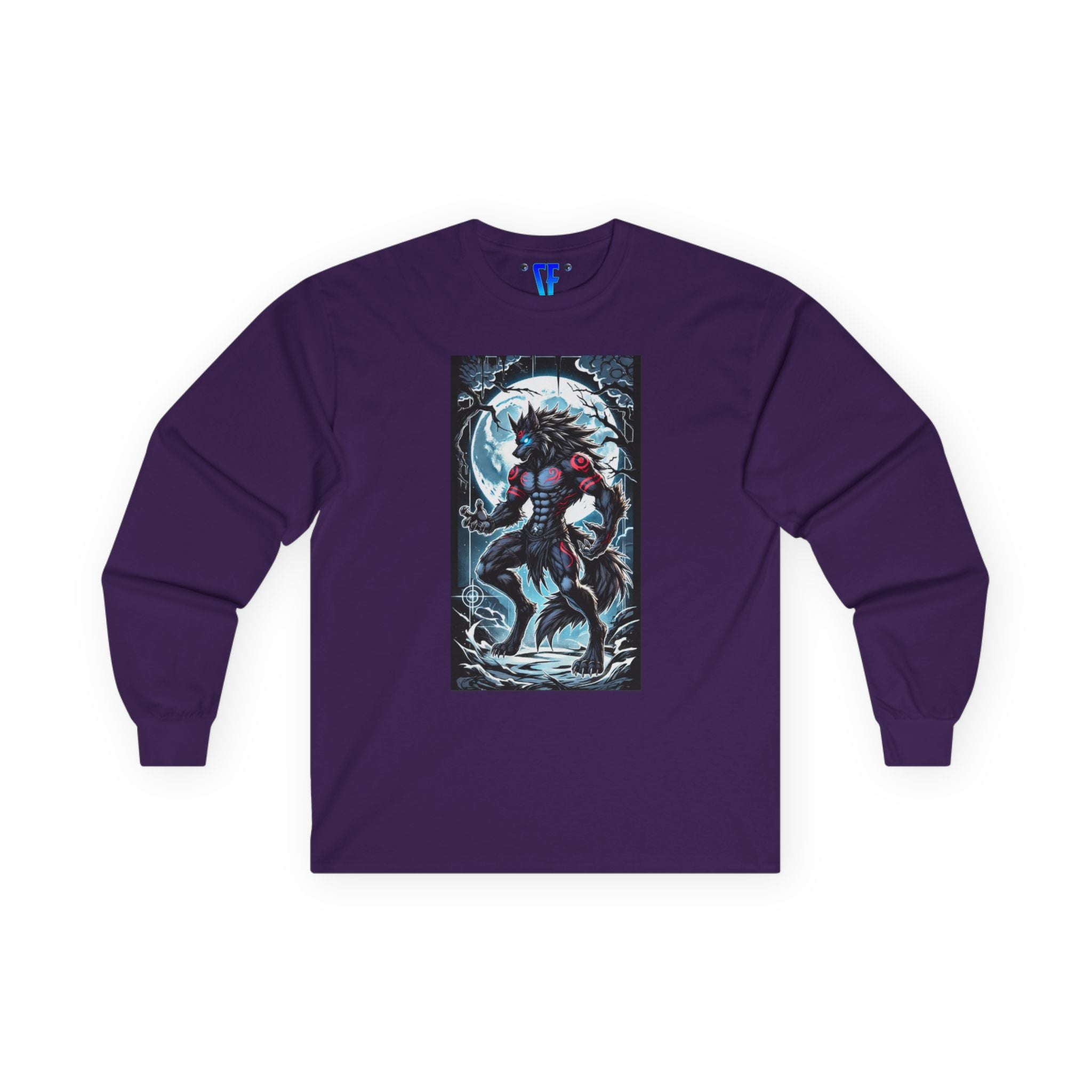 Moonfall Series Shadow WereWolf Long Sleeve Tee Lunar Warrior Design