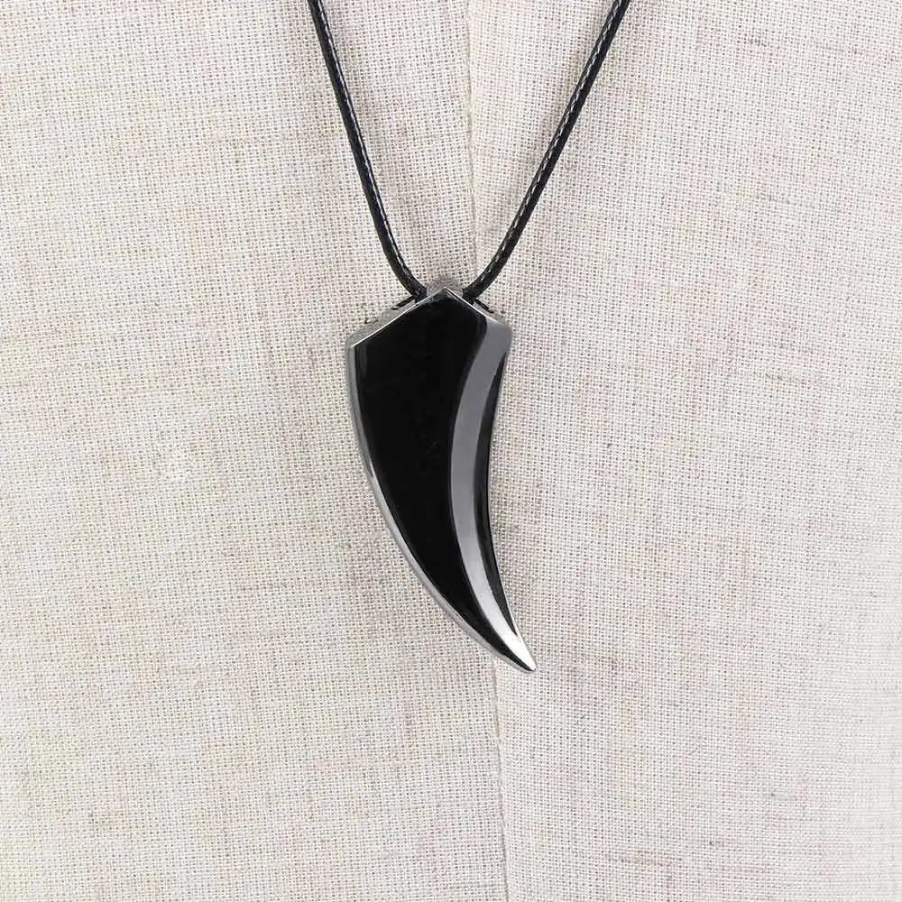 Stainless Steel Wolf Tooth Pendant Necklace Alpha Wolf Teeth Jewelry Necklace