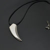 Stainless Steel Wolf Tooth Pendant Necklace Alpha Wolf Teeth Jewelry Necklace