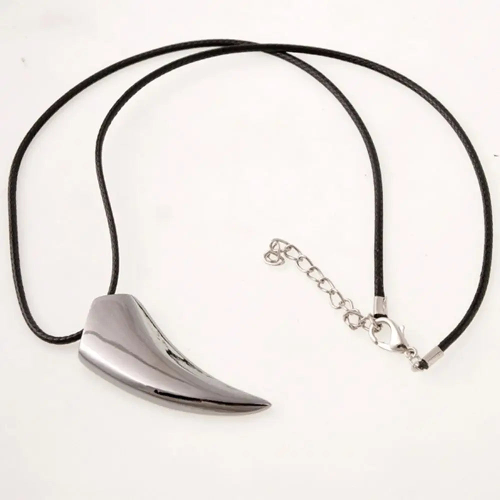 Stainless Steel Wolf Tooth Pendant Necklace Alpha Wolf Teeth Jewelry Necklace