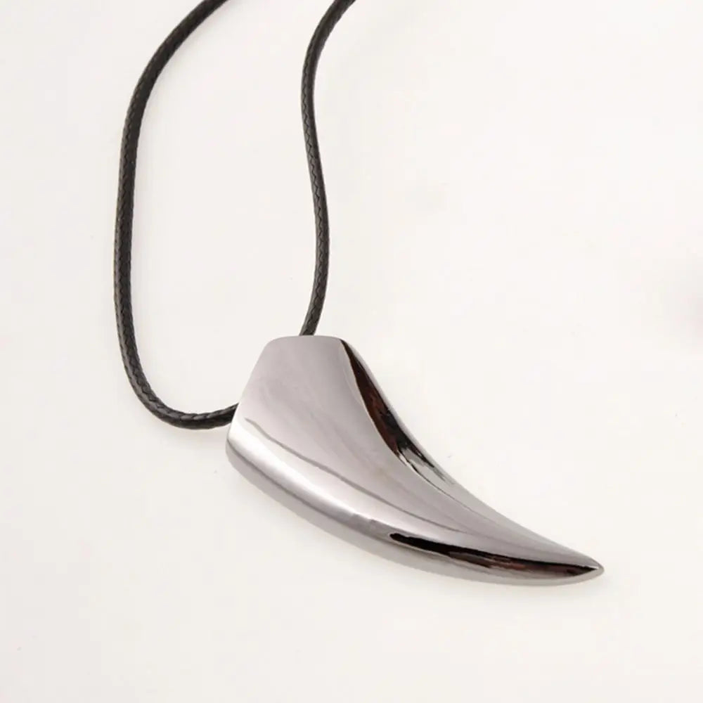 Stainless Steel Wolf Tooth Pendant Necklace Alpha Wolf Teeth Jewelry Necklace