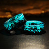 Blue Resin Rings Wood Resin Landscape Ring Natural Scenery Epoxy Resin Rings Jewelry