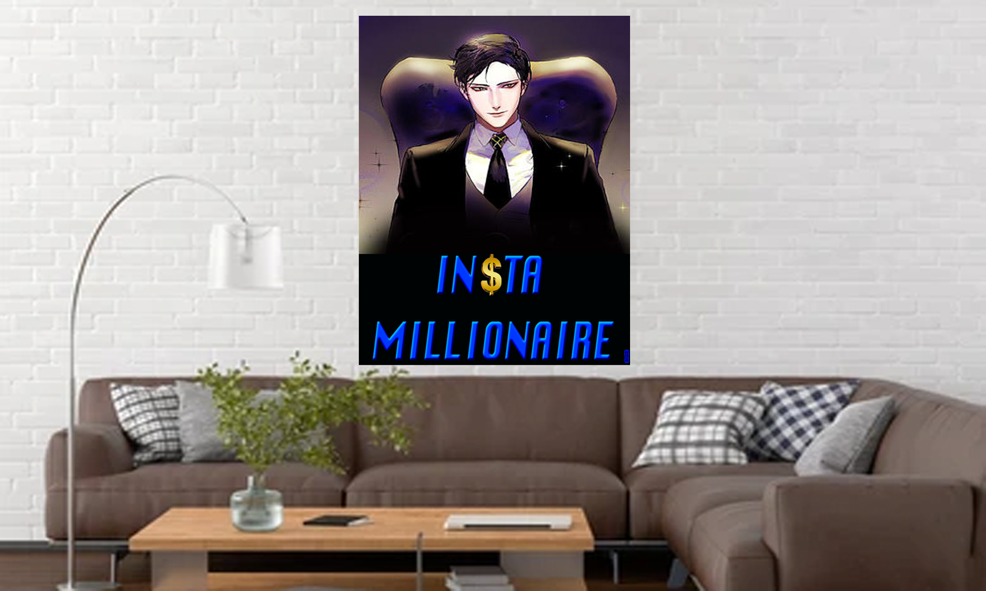 Insta Millionaire Canvas Black Suit Wall Art Home Decor Insta Millionaire Canvas