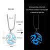 Stainless Steel Chain Luminous Dragon Pendant Glowing Necklace Night Glow In The Dark Necklace