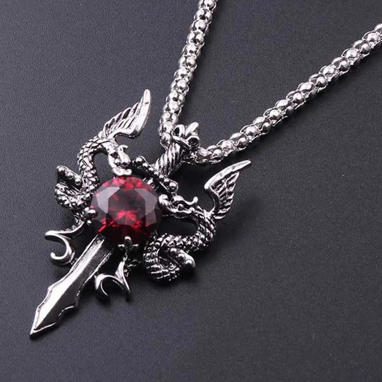 Dragon Water Diamond Long Necklace Dominant Retro Dragon Necklace Jewelry