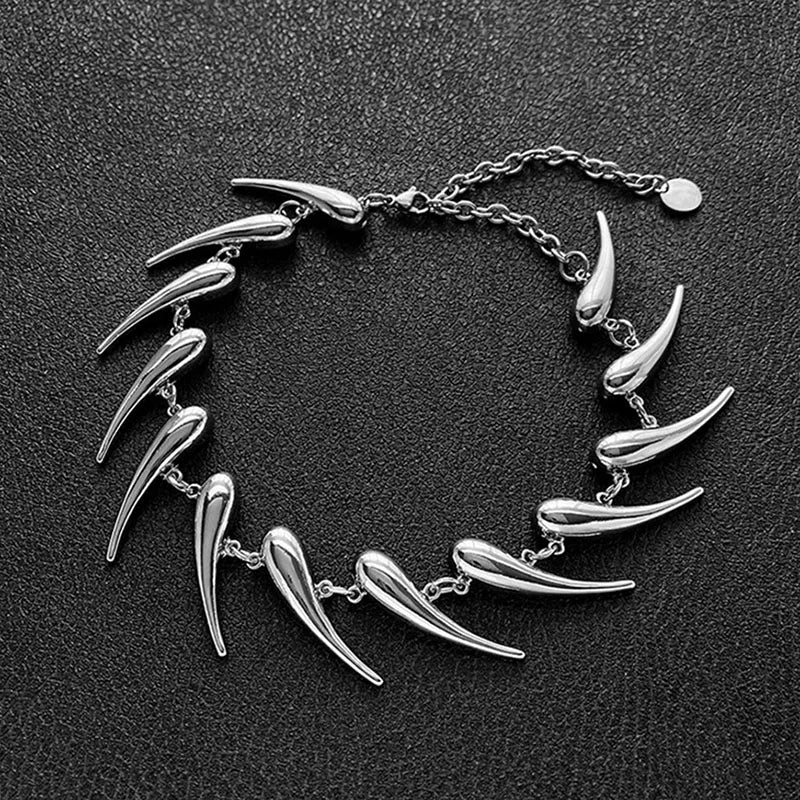 Stainless Steel ChainChoker Necklace Neck Short Collar Wolf Tooth Jewelry Necklaces