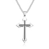 Flame Cross Pendant Chain Necklace Long Cross Jewelry Chain