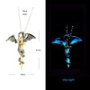 Stainless Steel Chain Luminous Dragon Pendant Glowing Necklace Night Glow In The Dark Necklace