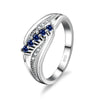 Sterling Silver Promising Ring Women Fashion Jewelry Bright Crystal Rings