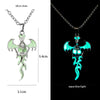 Stainless Steel Chain Luminous Dragon Pendant Glowing Necklace Night Glow In The Dark Necklace