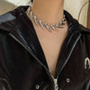 Stainless Steel ChainChoker Necklace Neck Short Collar Wolf Tooth Jewelry Necklaces