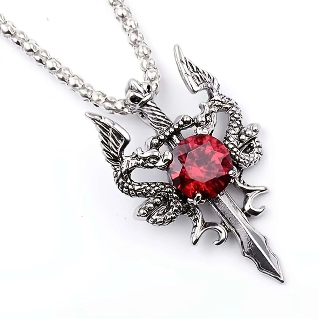 Dragon Water Diamond Long Necklace Dominant Retro Dragon Necklace Jewelry