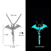 Stainless Steel Chain Luminous Dragon Pendant Glowing Necklace Night Glow In The Dark Necklace